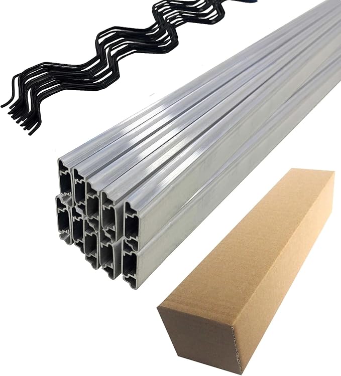 20 Set Greenhouse Spring Wire and Lock Channel Kit,6.6 FT PVC-Coated Wires & Aluminum Channels for Plastic Film,Shade Cloth Attachment System