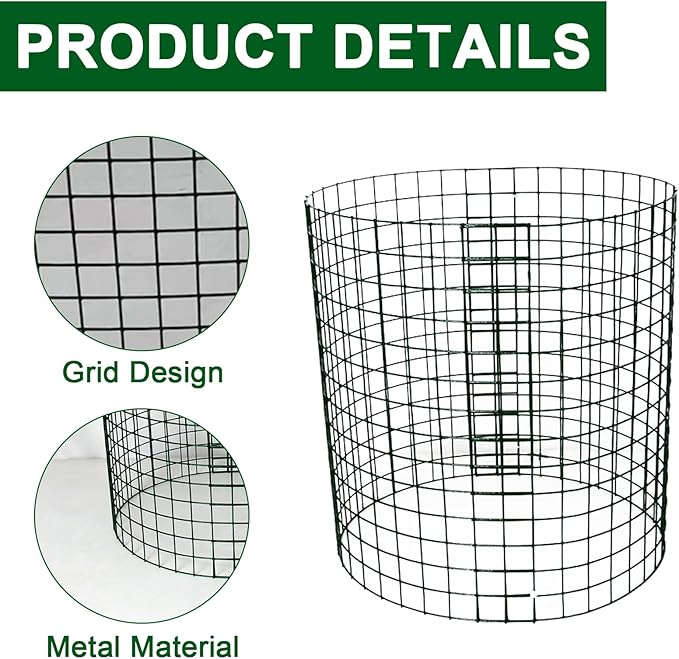 12 Packs 14'' Dia x 14'' H Plant Wire cage 24 Pcs Metal Plant Protection Mesh Plant Cages Bunny Barricades Plant Protection Wire Cage for Flowers Vegetables Protection from Animals