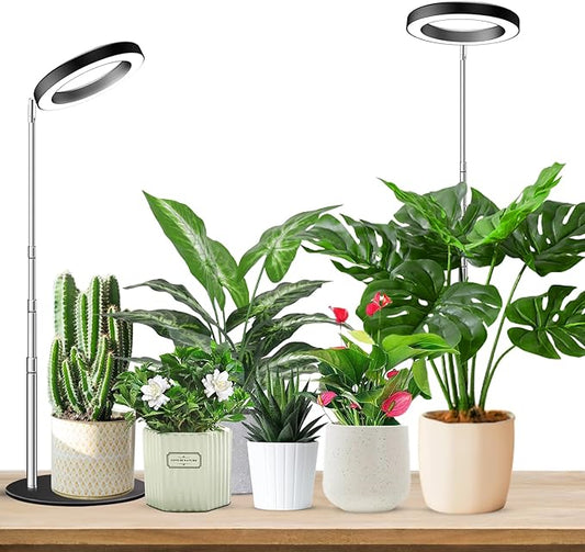 Grow Lights for Indoor Plants Full Spectrum, 80 LEDs Plant Light for Indoor Plants, Height Adjustable 6.3in Desktop Growing Lamp with Auto Timer 6/12/16Hrs, 3 Optional Spectrums,5 Brightness