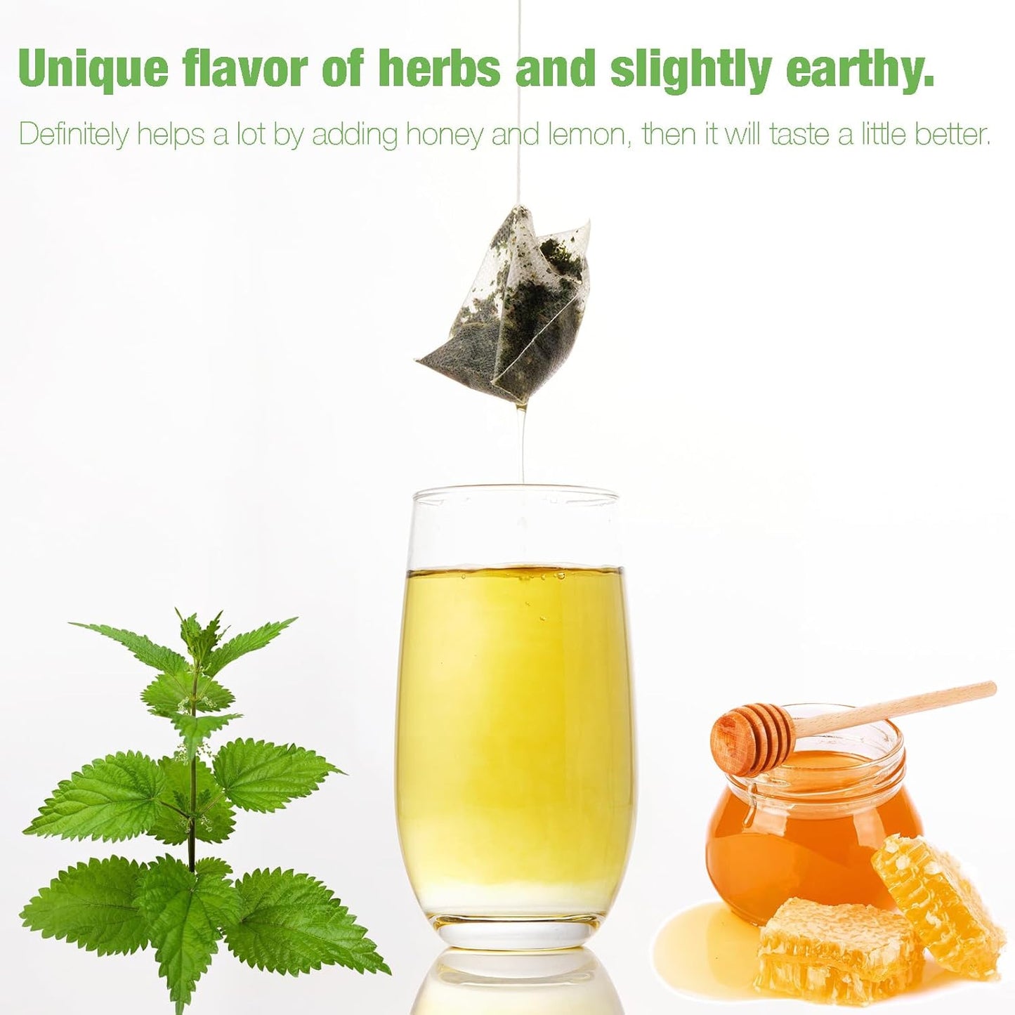 55 Nettle Leaf Tea Bags, 100% Natural & Pure Stinging Nettle Tea, Dried Nettle Herb Leaves, Caffeine Free