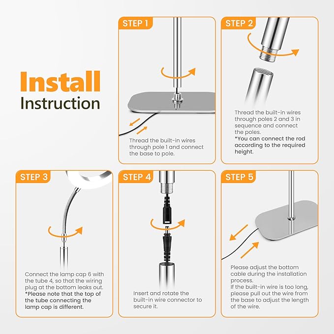 Plant Grow Light, Grow Lights for Indoor Plants Full Spectrum,20W LED Floor Plant Growing Lamp with Height Adjustable Stand, Off Timer 3/9/12H,10 Dimmable Brightness for Small Large Plants,Round