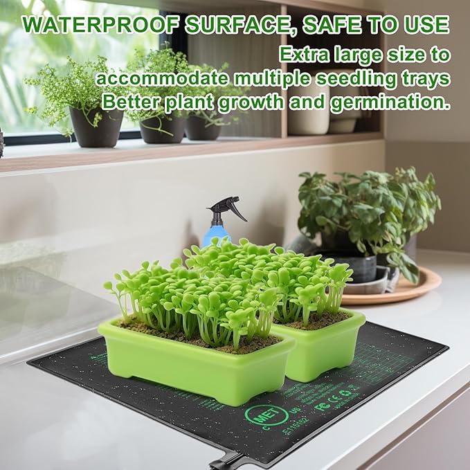 Bestio Waterproof Seedling Heat Mat, 20×20.75 in Heat Mats for Seed Starting, MET Certified Seed Mat, Suitable for Indoor Gardening, Germination