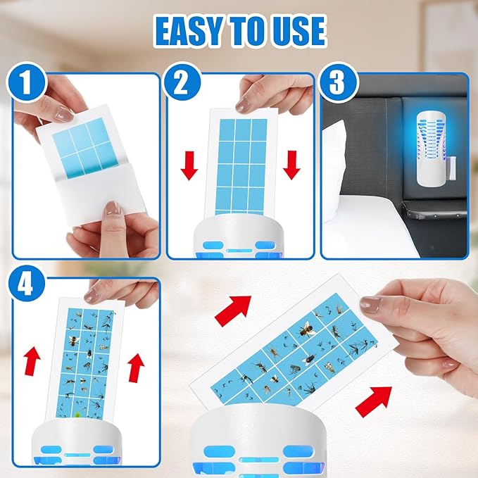 Qualirey 30 Pack UV Flying Insect Trap Refill Compatible with Shieldeck Sticky Card Plug Refill Replacement Glue Boards for Insect Bug Mosquito Gnat Indoors (No Device)