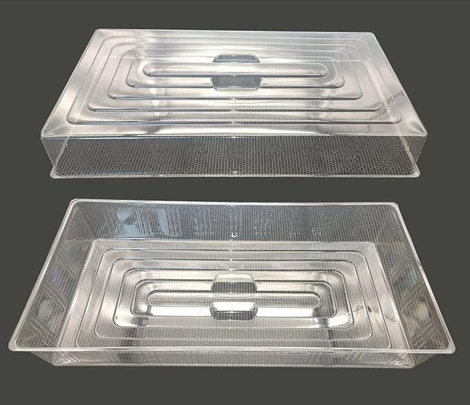 10 Pcs Humidity Dome, Plastic Clear Seed Starter Dome 1020 Tray Covers Humidifying and Insulating for Greenhouse Germination and Garden Growing (21.5"×11.5", 3.15" Height, 10-Pack)