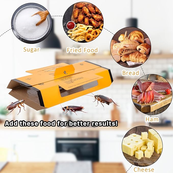 18 Pack Roach Traps Indoor Roach Killer Indoor Infestation, Cockroach Killer Indoor Home Cockroach Trap Sticky Traps for Insects