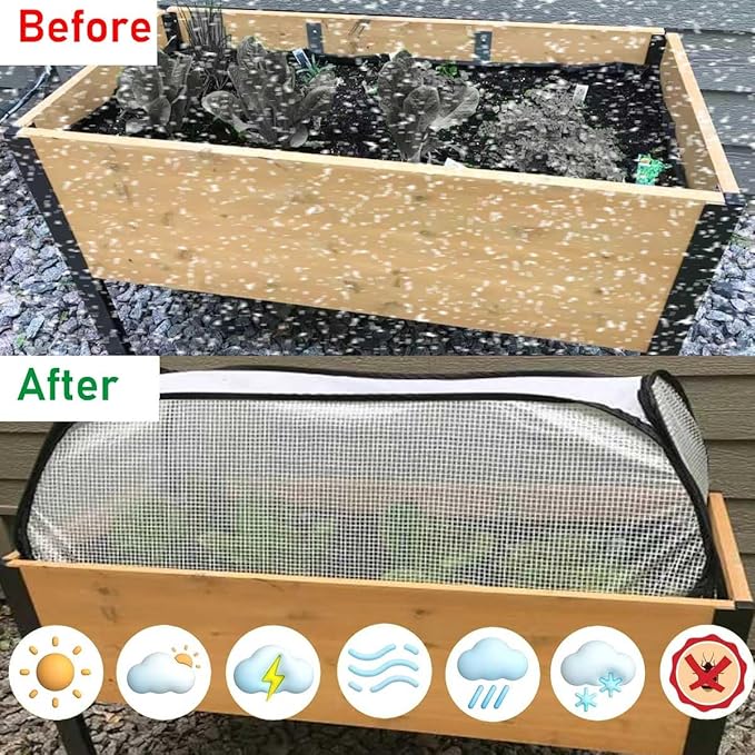 Garden Rows Plants Cover Pop Up Freeze Protection Greenhouse Accelerator Cover 45" x 21.6" x 16" Portable Mini Grow Plant Cover for Protecting Vegetables Fruits Plant Raised Garden Beds Vegetable Rows