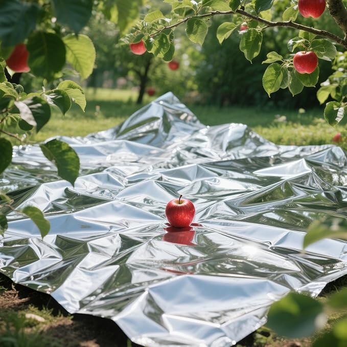 2 Pcs Plant Growth Mylar Films, 82.6 x 51.2 Inch Garden House Covering Foil Sheets High Reflective Mylar Film for Plant Growth, Grow Room, Camping