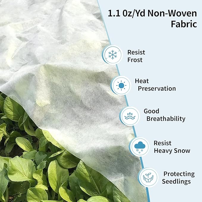Insoma 1.1oz/yd Plant Covers Freeze Protection,10 * 30ft Floating Row Cover for Garden, Frost Plant Blanket for Winter Frost/Sun Pest Protection