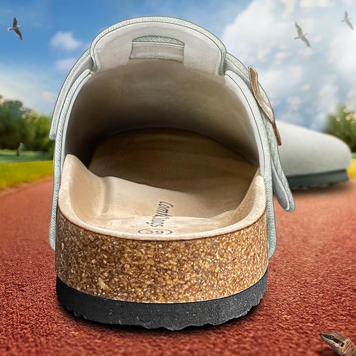 BULLIANT Comfort Clogs Slippers Sandals Nurse Work Shoes Unisex for Men Women with Cushioned Cork-Footbed