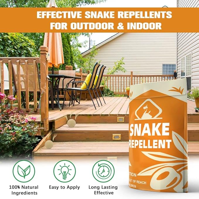 Snake Repellent for Yard Powerful, Snakes Away Repellent for Outdoors, Snake Deterrent Pet Safe Indoor, Yard Snake Out Repellant, Keep Snake Out of Home, Garden, Garage, Camping - 8 Pouches