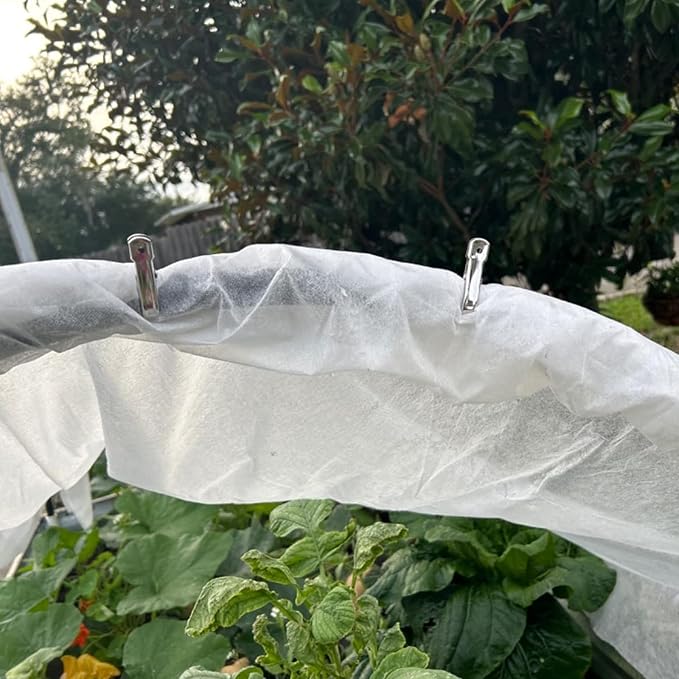 HAKZEON 160 PCS Garden Clips, Stainless Steel Greenhouse Clamps, Greenhouse Clips for Netting, Heavy Duty Row Cover Clips for Cloth and Fixing Plant Cover Film, 2 Inch