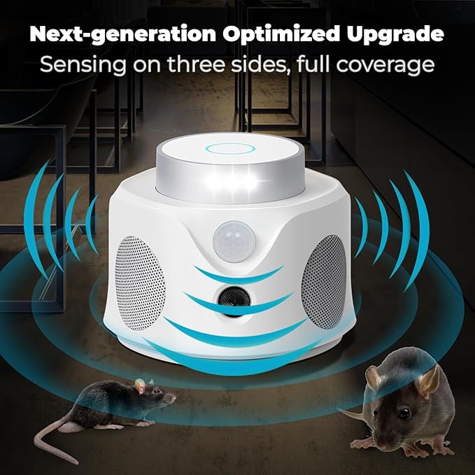 Ultrasonic Mice Repellent for House Indoor Pest Repellent Mouse Rat Sonic Deterrent Device, Drive Away Mice from Home - No Killer Traps, Grey 1 Pack