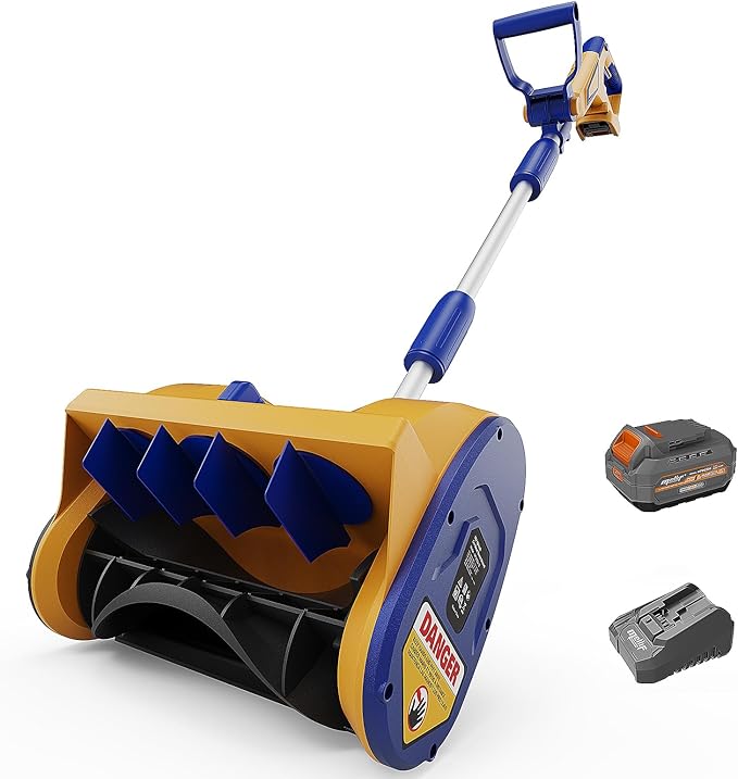 Mellif Cordless Snow Shovel, 12-Inch Brushless Snow Blower Compatible with DeWalt 20V MAX Battery, Includes 4.0Ah Battery & Charger Kit, Lightweight with Adjustable Chute, Weather-Resistant