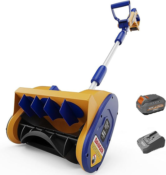 Mellif Cordless Snow Shovel, 12-Inch Brushless Snow Blower Compatible with DeWalt 20V MAX Battery, Includes 4.0Ah Battery & Charger Kit, Lightweight with Adjustable Chute, Weather-Resistant