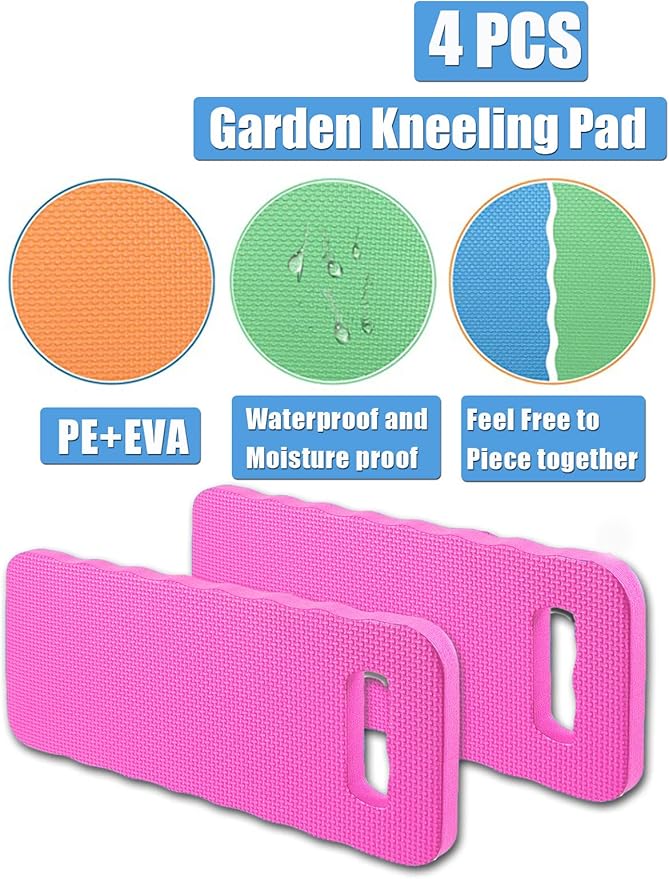 YWSHF 4 PCS Garden Kneeling Pad,Knee Mat Waterproof Foam Knee Pads for Gardening,Cleaning,Baby Bath,Yoga,Praying and Exercise 15.745'' x 7.09'' x 0.79'' Pink