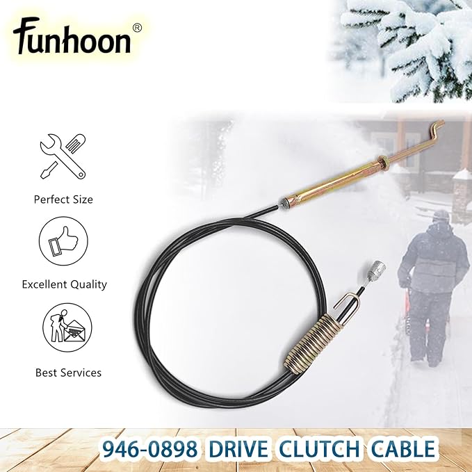 946-0898 Drive Clutch Cable for MTD Cub Cadet Troy-Bilt Craftsman Snow Blowers Replaces 746-0898 746-0898A 746-0898B
