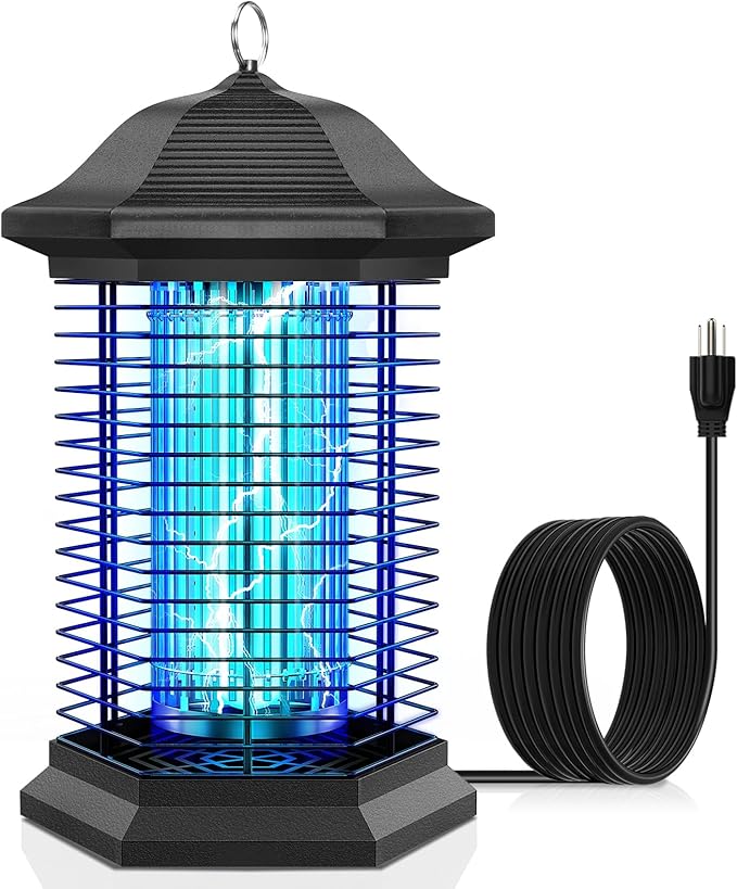 Bug Zapper for Outdoor Indoor, Electric Mosquito Zapper Waterproof with 18W Power & 4400V Instant Grid, Insect Control Efficiency Increased 100%, Coverage of 1/2 Acre, for Patio, Backyard, Home