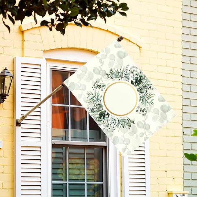 Personalized Monogram Garden Flag Custom Initial Outdoor Yard Flags Seasonal Decoration Double Sided Polyester House Banner for Family Home Porch Lawn Patio Welcome Sign 28 x 40 Inch