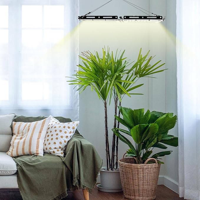 2pcs Hanging Grow Lights for Indoor Plants (20w X2) with Height Adjustable, 4000 Lumen LED Bonsai Houseplant Growing Lamp with On/Off Switch, Grow Light UV-IR Full Spectrum