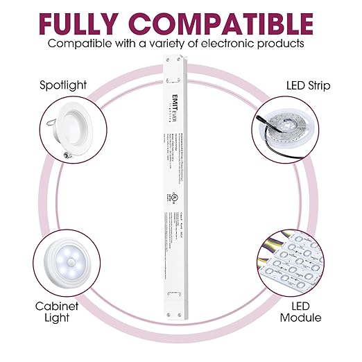 EMITEVER 150W Triac Dimmable LED Driver,Power Supply 100-277V AC to 24V DC, 0-100% Dimming Transformer for LED Lights,Compatible with Lutron and Leviton Dimmers,UL Listed