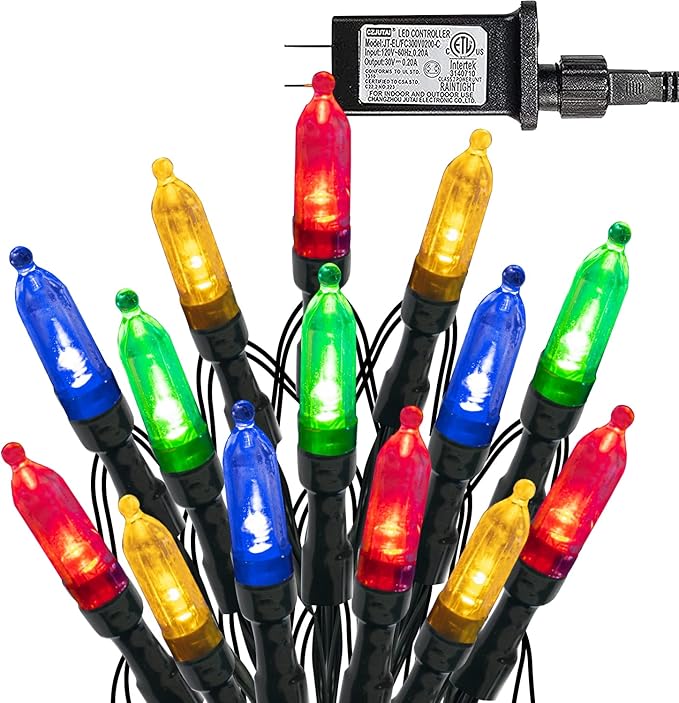 Dazzle Bright 200 LED Christmas Mini String Lights, 65FT Connectable Waterproof 8 Modes Fairy Lights for Indoor Outdoor Patio Garden Holiday Party Decorations (Multi-Colored)