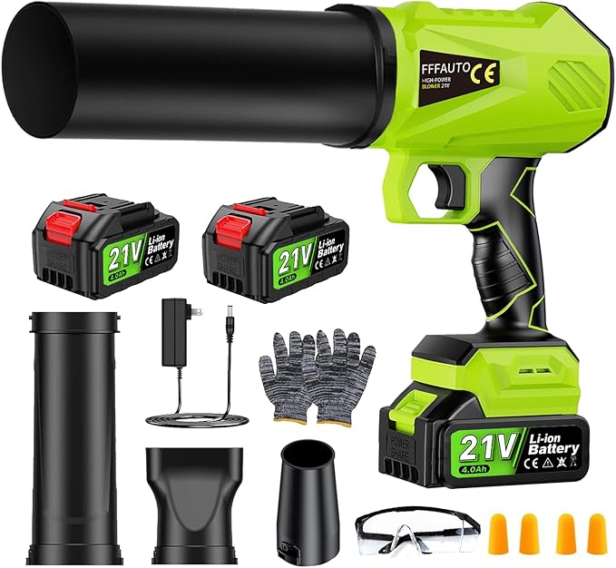 Mini Handheld Leaf Blower Cordless with 2×4.0Ah Battery and Charger,500,000 RPM,Extended Nozzle, Lightweight Small Turbo Jet Blower for Patio,Lawn,Yard,Snow Leaves and Dust Car Dryer 002