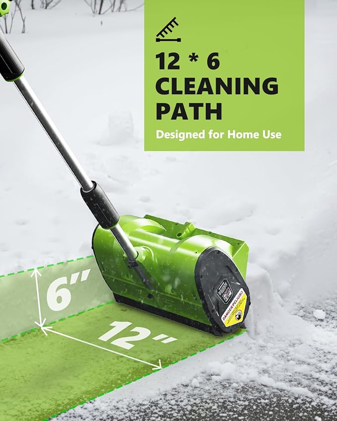 12.2-Inch Cordless Snow Blower, Battery Powered Snow Shovel with Directional Plate, Electric Snow Blowers Included 20-Volt/4.0 Ah Lithium-ion Battery Pack and Quick Charger