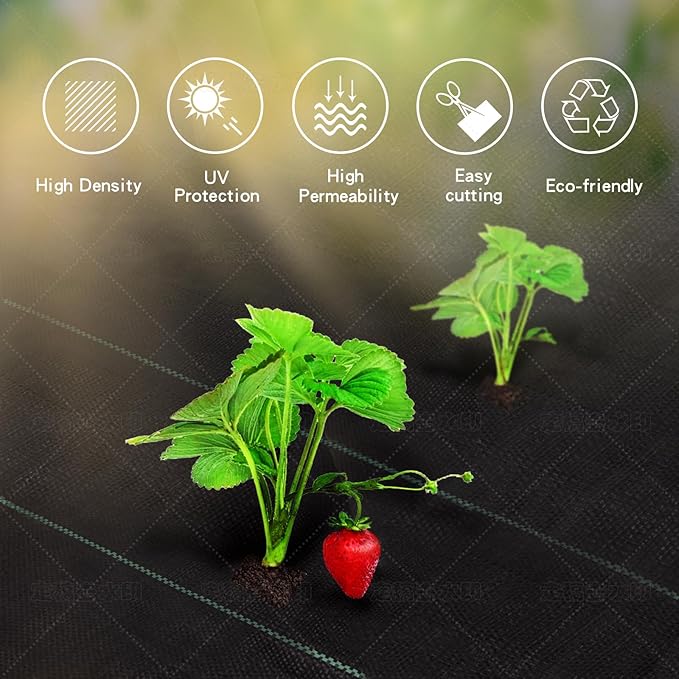 4ftx100ft Weed Barrier Landscape Fabric Heavy Duty, Weed Gardening Ground Cover Mat, Weed Control Garden Cloth, Woven Geotextile Fabric for Underlayment, Commercial Driveway Fabric, Black