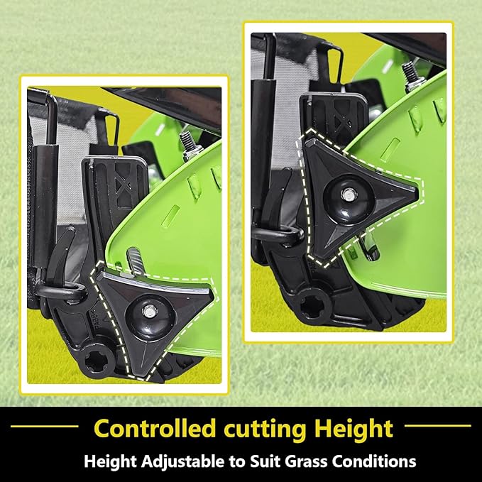 14-Inch 5-Blade Manual Push Reel Lawn Mower Cordless, with Removable Grass Catcher Bag & Adjustable Cutting Height, for Yard & Garden Grass Cutting