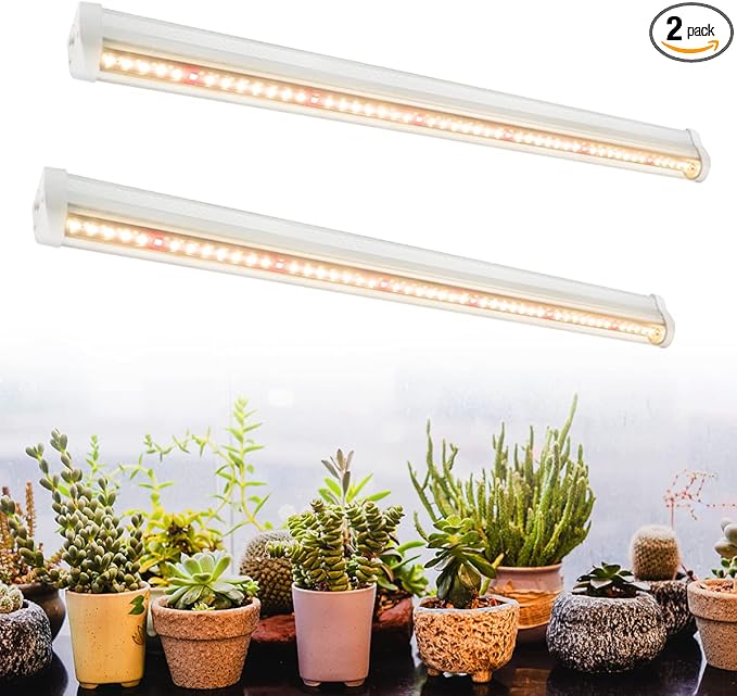 T5 Grow Lights 5000K Full Spectrum,1.4FT (2pcs x 10 Watts) Plant Growing Lamp,End-to-End Connectable Led Light Strips for Indoor Plants Succulents Flowers Growing