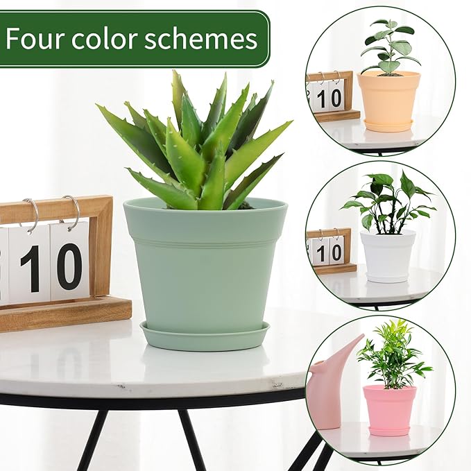 GARDIFE 20 Pack 6 inch Plant pots, planters for Indoor Plants, Flower pots, Color