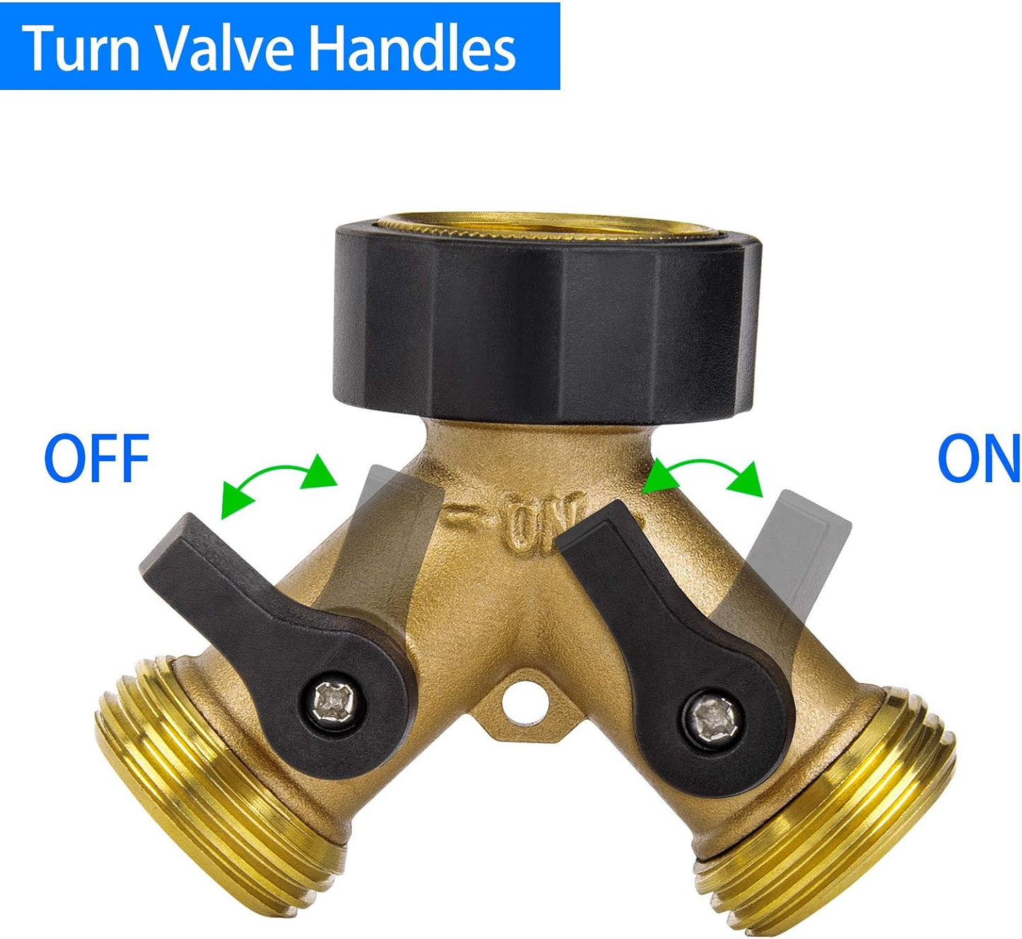 3 Pack Hose Splitter, Heavy Duty Garden Hose Splitter 2 Way Y Valve Hose Connector Splitter Solid Brass Garden Hose Adapter With Extra 12 Rubber Washers, Fit For All Standard Faucet And Garden Hose