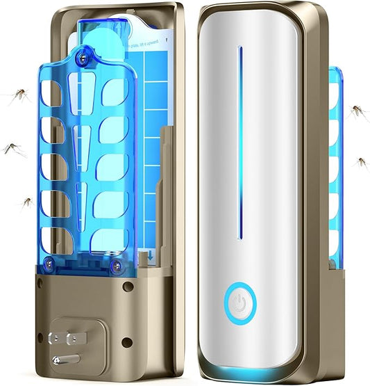 Flying Insect Trap, Plug in Fruit Fly Traps for Indoors, Light Trap Indoor Bug Zapper Gnat Traps for House Indoor with 10 Glue Card Refills