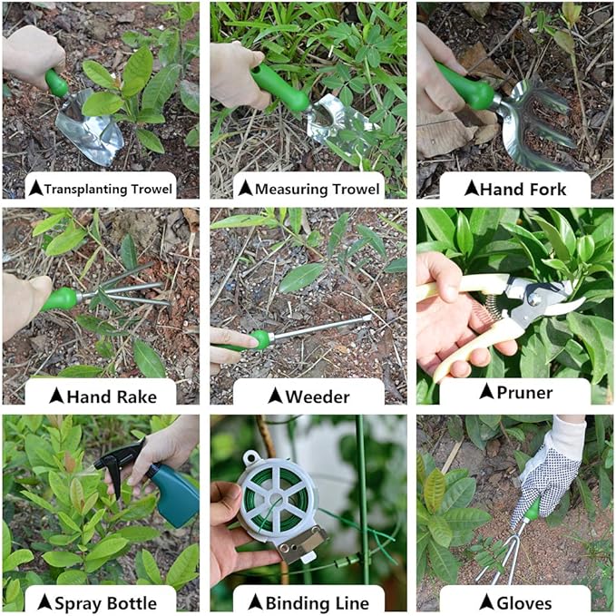 GardenHOME 11-Piece Gardening Tool Set, Garden Tool Kit with Tote Bag, Adjustable Apron, and Gardening Accessories, Perfect Gardening Gifts for Women and Men