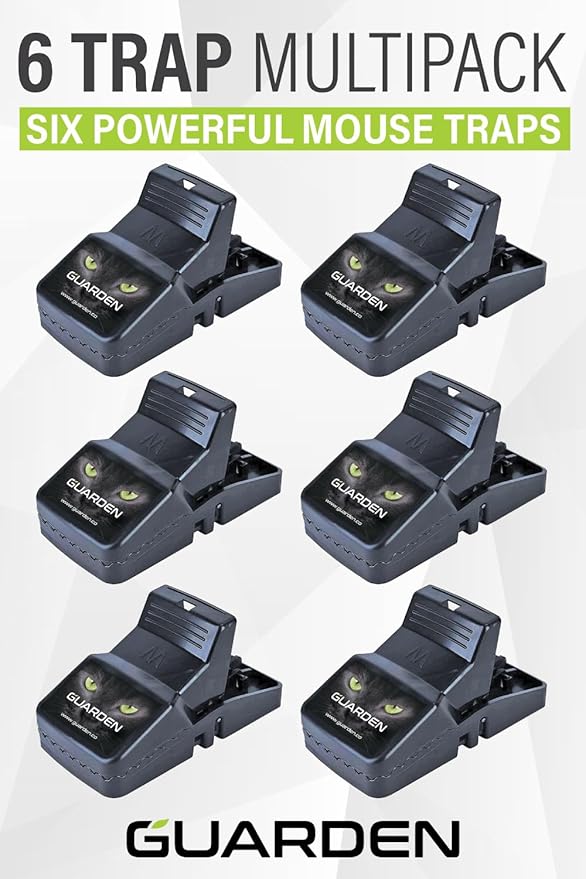 Mouse Traps Indoor (6 Pack) Catch Rats, Mice, and Voles Fast with These Simple to Bait, Safe to Set, Non Electric Rat Trap for Home, Yard, and Barn (Six Mouse Traps)