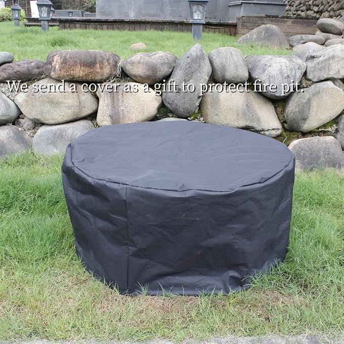 36 Inch Fire Pit with 2 Grills, Wood Burning Fire Pits for Outside with Lid, Poker and Round Waterproof Cover, BBQ& Outdoor Firepit & Round Metal Table 3 in 1 for Patio, Picnic, Party