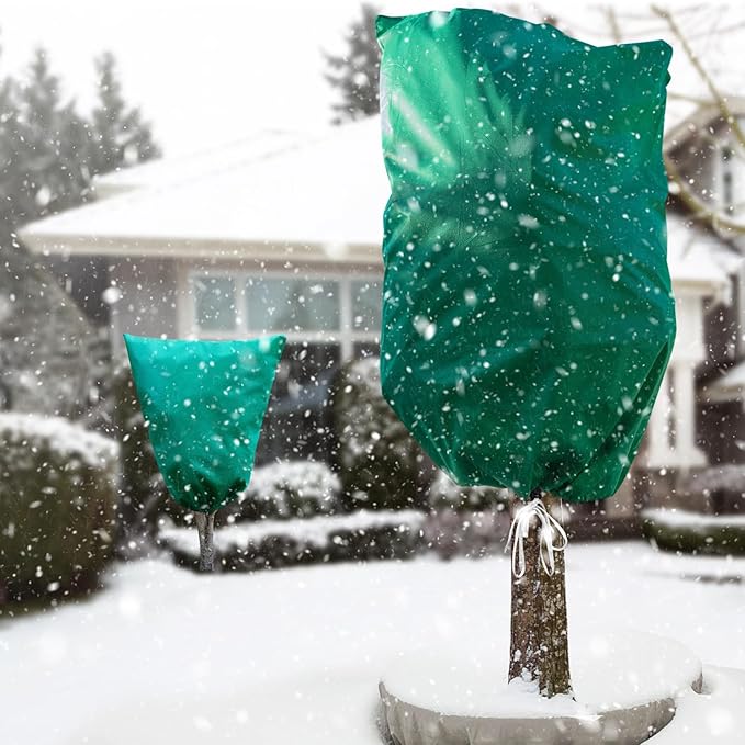 Insoma Extra Large Plant Cover Freeze Protection 86.6" W X 97.5" H, Outdoor Plants Frost Protection Covers with Zipper & Drawstring, Frost Blankets for Tree, Shrub Potted Plants Cover in Winter