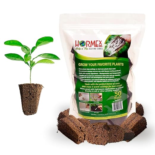 Hormex Rooting Powder #16 & Rooting Cubes Combo - Rooting Hormone for Hardwood Cuttings & Organic Peat Moss Coco Plugs - Fast, Healthy Root Growth for Propagation, Hydroponics, & Seed Starting