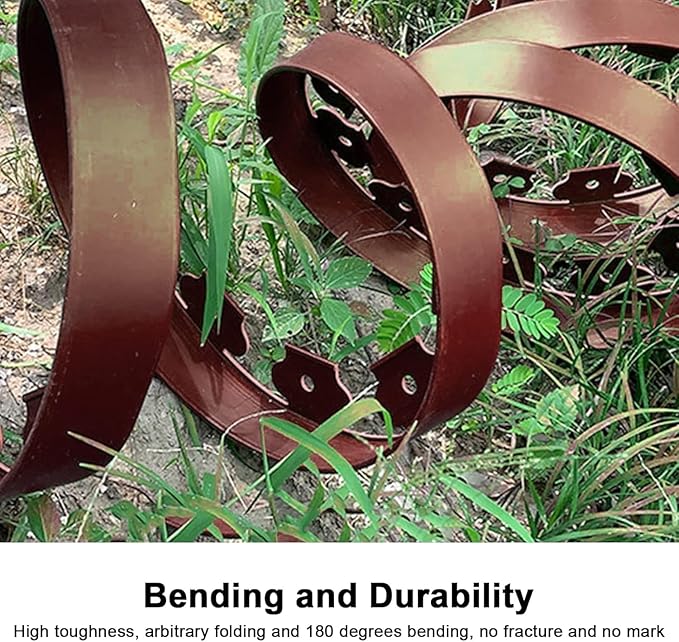 Landscape Edging Kit,33ft Garden Borders Edging Landscape Edging Border【4INCH Hight】 Flexible Lawn Edging Include 30 Stakes, Paver Edging for Yard, Lawn, Gardens(Brown)