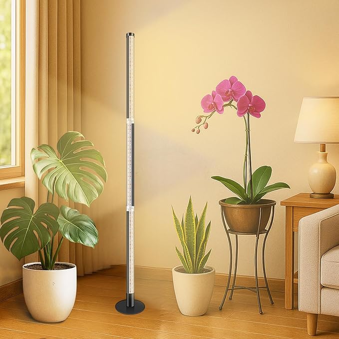 Standing Grow Light with 3 Light Modes & Timer – 48 Inch Vertical Grow Lights for Indoor Plants, Full Spectrum Floor Grow Light with Timer, Tall Grow Lights for Indoor Plants