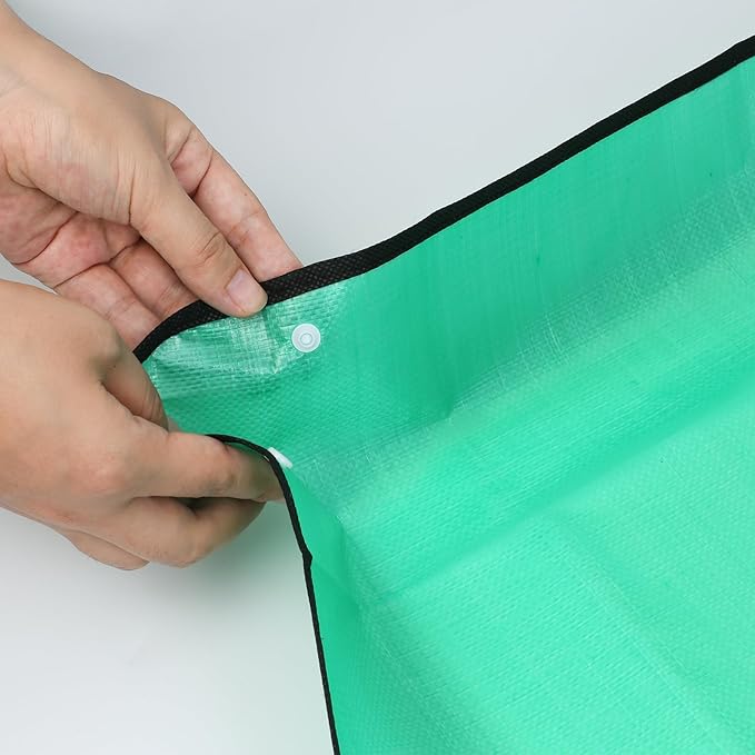 RESTCLOUD Indoor Plant Repotting Mat Potting Tray, Poo Poo Platter for Butterfly Cage, 19.6 x 19.6 Inches, Green, Set of 2