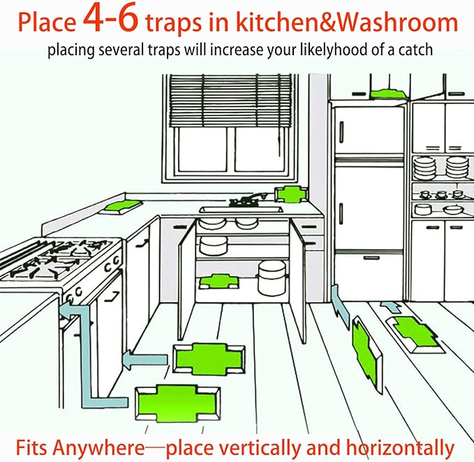 Roach Trap (20Pack) -Cockroach Traps Indoor with Bait,Roach Motel -Child hild & Pet Friendly