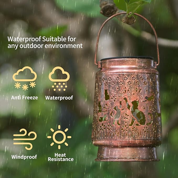 Cat Lover Gifts for Mom/Women//Grandma/Sister,Cat Solar Light Gifts Mother Day Gift Solar Lanterns Outdoor Waterproof Cat Lights Led Mason Jar Hanging Lamps Decor for Garden Yard Patio