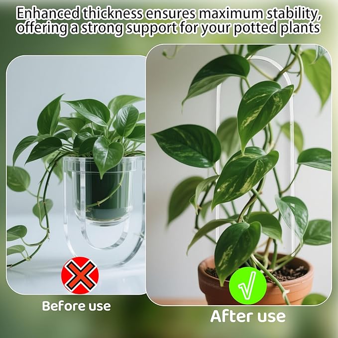 2PCS Clear U-Shaped Clear Acrylic Trellis, Plant Support Hoya Trellis for Climbing Plants Indoor, U-Shaped Acrylic Planting Trelliings for Potted Plants,Climbing Plantings,Plant Supports