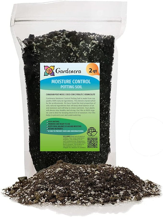 Organic Moisture Control Potting Mix - Absorbs 33% More Water Than Basic Potting Soil - 2 Quart