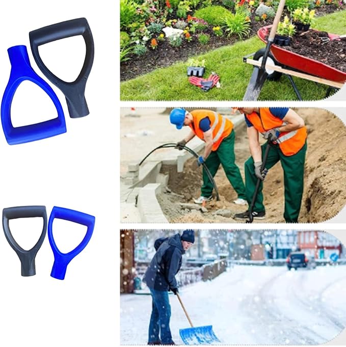 D-Type Plastic Shovel Handle 1-1/4 "Inner Diameter 32mm Snow Shovel Replacement Handle Garden Digging rake Accessories Ground Shovel Garden Shovel Handle Replacement (2PCS)