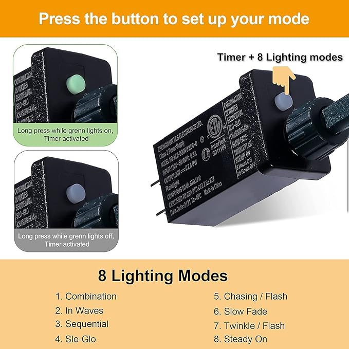 60 LED Halloween String Lights - 20ft Purple Ghost String Light Plug in with Timer, 8 Modes, Extendable, Waterproof - Spooky Decor for Outdoor Garden Yard House Bedroom Holiday Party Decorations