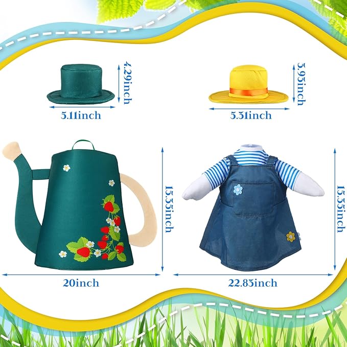 Frienda 2 Set Garden Porch Goose Outfit Clothes for 23" High Cement or Plastic Goose, Garden Yard Cement Geese Duck Clothes Costume for Fall Halloween Outdoor Yard Patio Decor