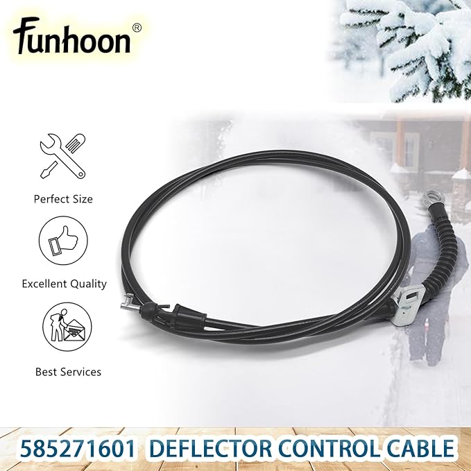 585271601 Deflector Control Cable for Husqvarna 924 HV, ST 230 E, ST 261 E, ST 268 EP, ST 276 EP, ST 324 P, ST 327 T, Poulan, Jonsered Snow Blowers Replaces 532420672 532421164