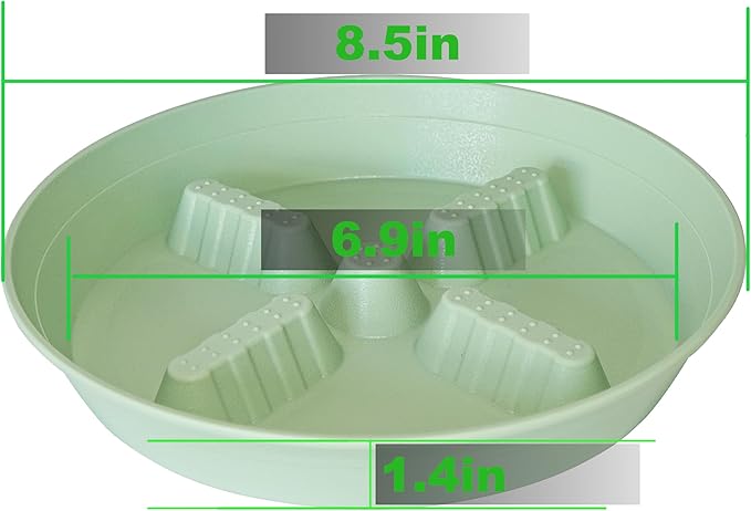 4 Pack Plant Saucer 8 inch, 10 12 14 17 inch, Plant Stand Plastic Plant Saucers for Indoors Outdoor, Heavy Duty Flower Planter Drip Trays for Pots, Pot Saucers for Plants, Grow Bags Saucers